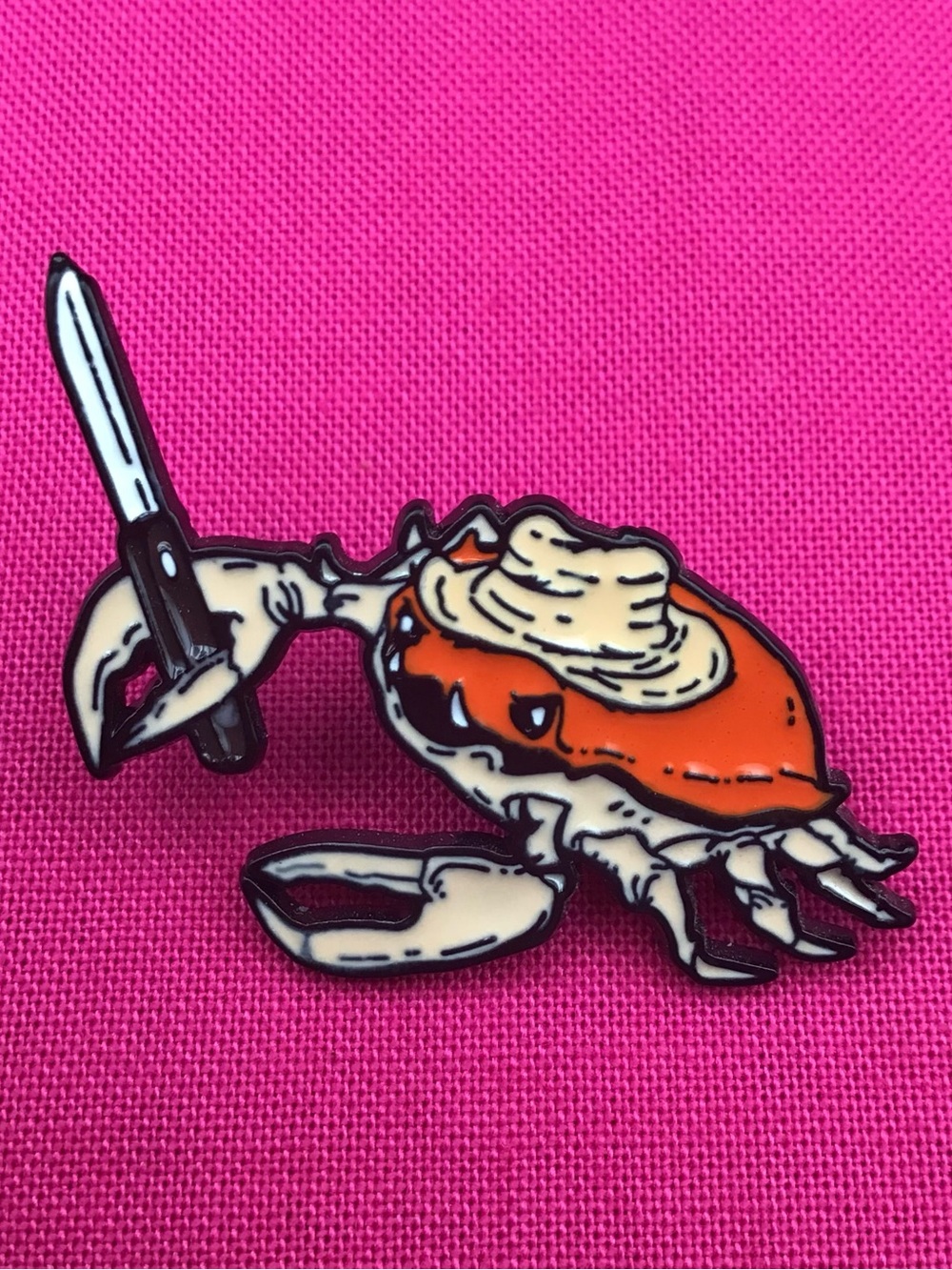 Danger Crab Enamel Pin